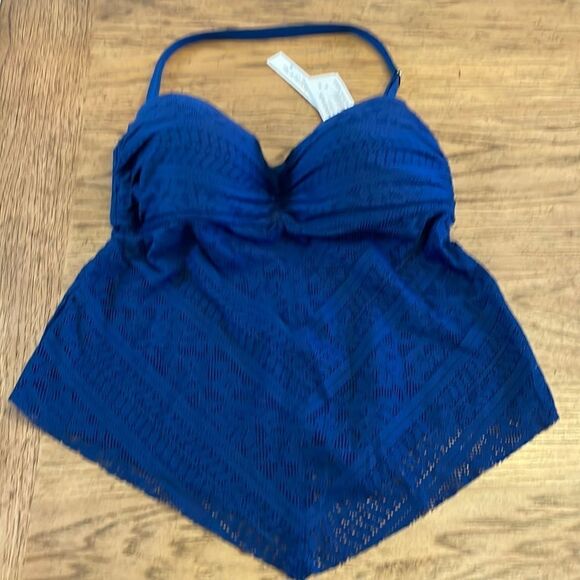 BLEU ROD BEATTIE BLUE LACEY FLYAWAY BANDINI. NEW WITH TAGS - Picture 1 of 8